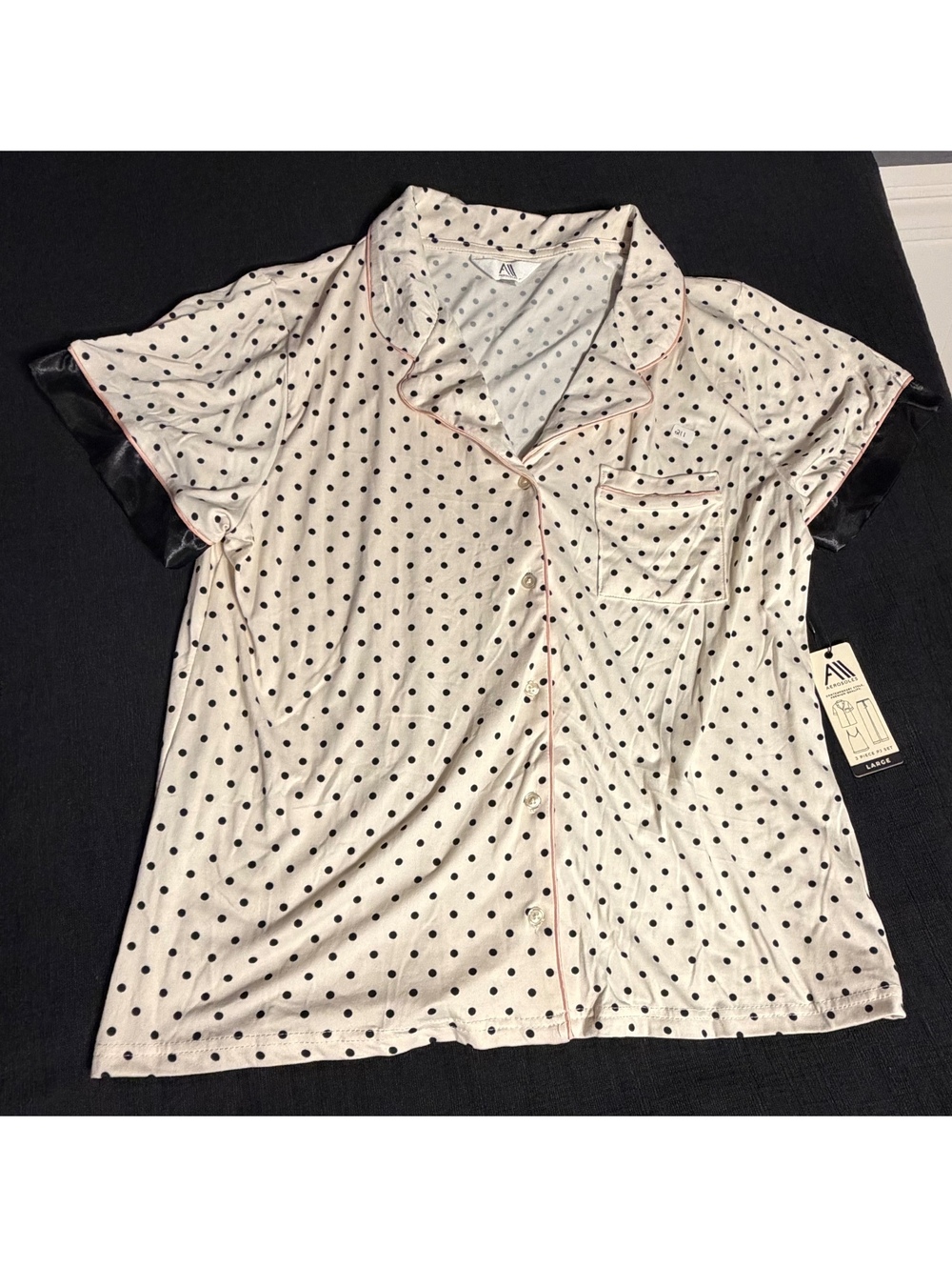 Women's Three-Piece Polka Dot Pajama Set